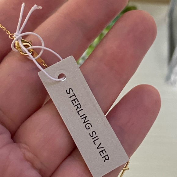 Brand New Rachel Zoe Clover Necklace Cubic Zirconia Gold over Sterling Silver - Picture 6 of 7